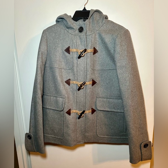 J. Crew gray classic duffle coat with toggles Size 12 - Picture 2 of 16